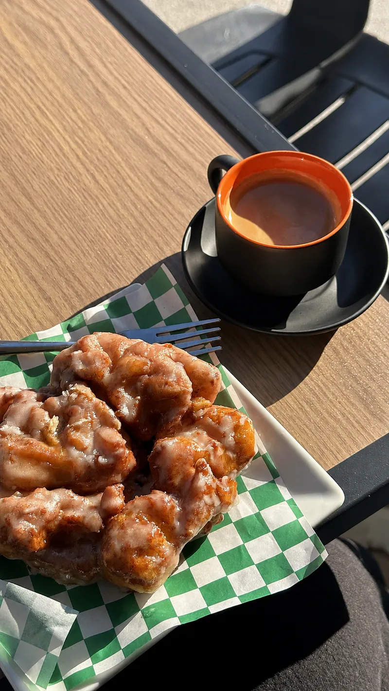Coffee and an apple fritter